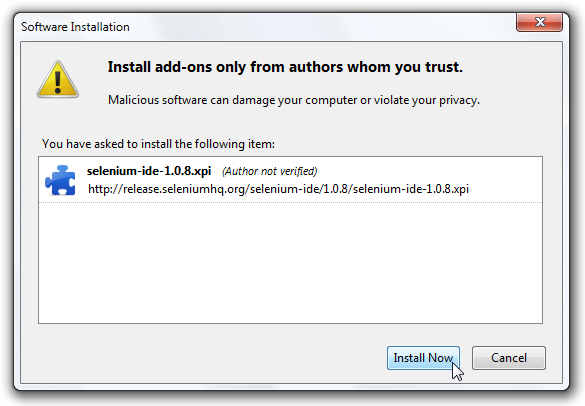 Selenium IDE Installation 2